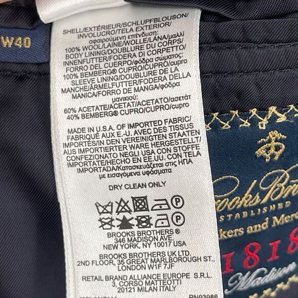 Brooks Brothers Estrato by Trabaldo Togna Men's Blazer Coat Size 45R/W40 - Picture 8 of 9